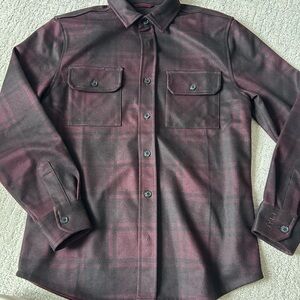 BYLT Men's Burgundy Button-Up Shirt shacket